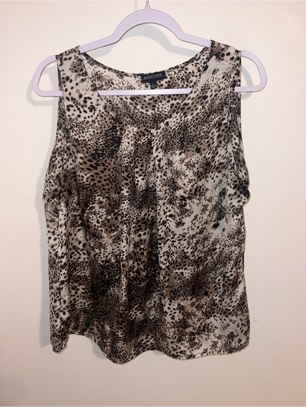 Notations Brown and Black Animal Print Sleeveless Camisole